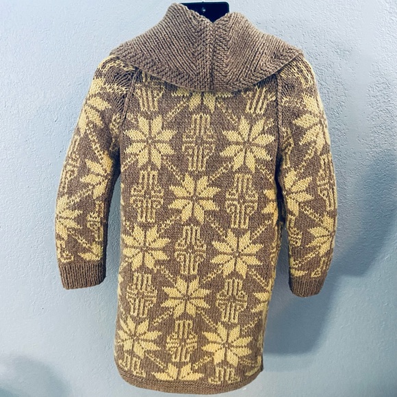 Handmade Wool Cardigan Sweater w/ Big Bold Beautiful Collar - Picture 2 of 11